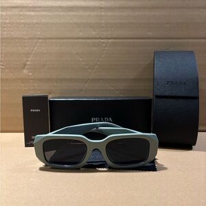 Matte Green Rectangular Sunglasses sleek design